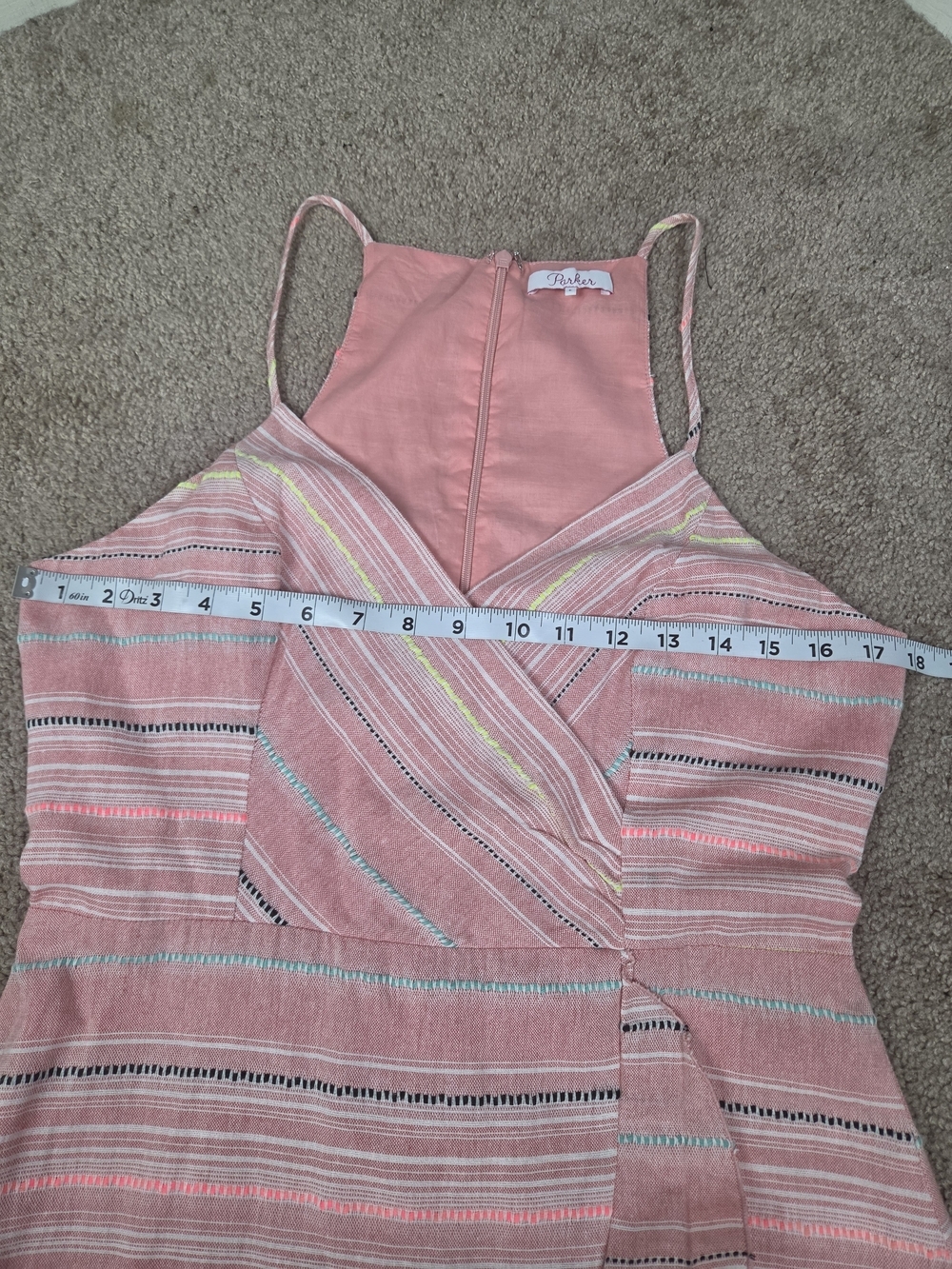 Pink Striped Ruffle Wrap Sundress - Picture 7 of 8